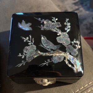 5/$25! Black Jewelry Box with Inlay